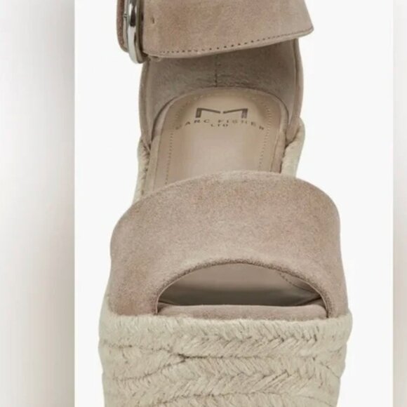 NEW Marc Fisher LTD Alita Platform Wedge Espadrille Sandal  11M, LIGHT NATURA - Picture 2 of 7